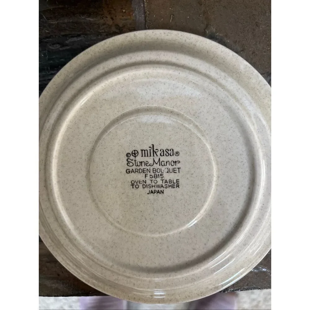Mikasa Stone Manor Garden Bouquet Saucer Set of 6 Japan F5815